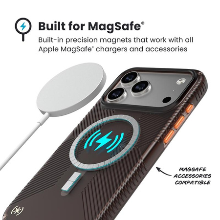 Speck Presidio Lux Grip MagSafe - iPhone 17 Pro Max Case (Luxury Shade Matte / Orange)