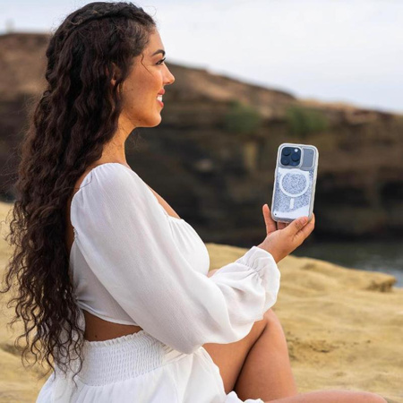 STM Relax Sand MagSafe - iPhone 15 Pro Max tok (átlátszó / fehér)