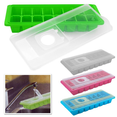 Ice cube mold with lid, 16 cubes (Blue)