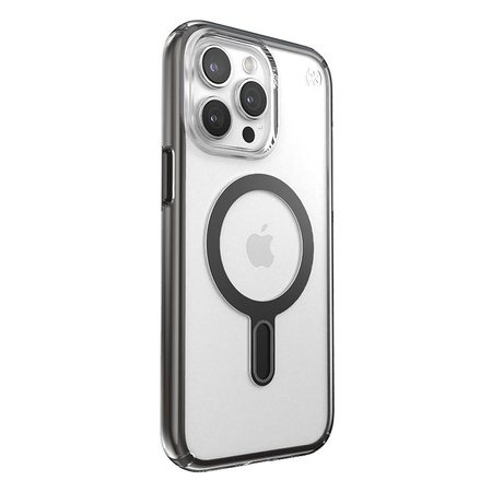 Speck Presidio Perfect-Clear ClickLock & Magsafe - iPhone 15 Pro Max Case (Clear / Frosted Black / Slate Grey)