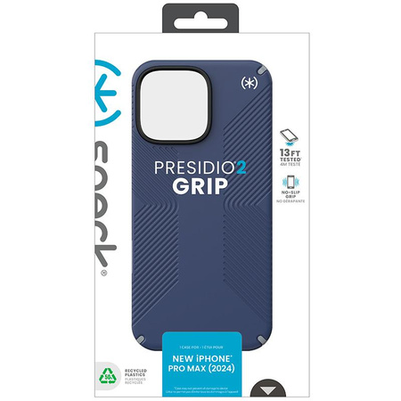 Speck Presidio2 Grip - Coque pour iPhone 16 Pro Max (Bleu côtier / Gris poussière / Blanc)