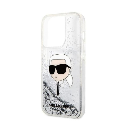 Karl Lagerfeld Liquid Glitter NFT Karl's Head - iPhone 14 Pro Max Tasche (silber)