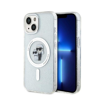 Karl Lagerfeld Karl & Choupette Glitter Magsafe - iPhone 15 Plus Tasche (Transparent)