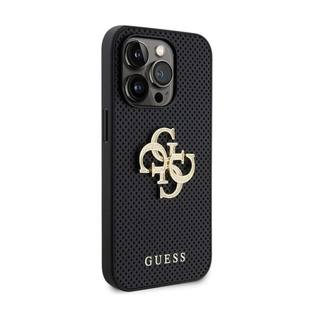 Guess Perforált 4G Glitter - iPhone 15 Pro tok (fekete)