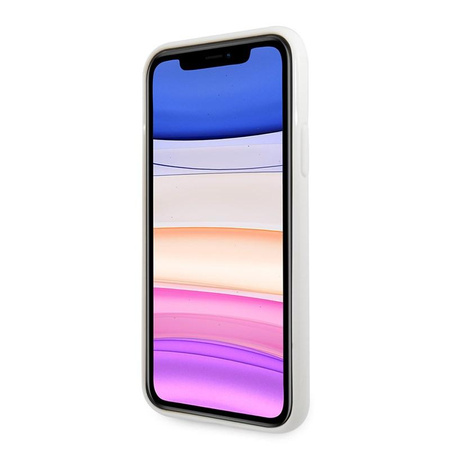 Guess Circle Glitter 4G - Coque iPhone 11 (blanc)