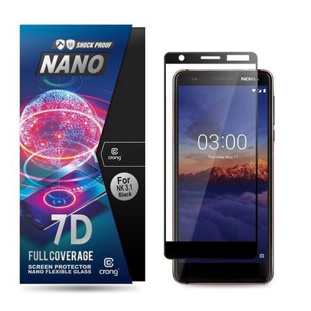 Crong 7D Nano Flexible Glass - 9H hybridní sklo pro celý displej Nokia 3.1