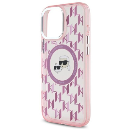 Karl Lagerfeld IML Monogram Karl & Choupette Head MagSafe - iPhone 16 Pro Case (pink)