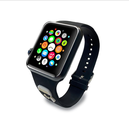 Karl Lagerfeld Silicone Karl Head - Bracelet pour Apple Watch 38/40/41 mm (noir)