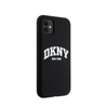 DKNY Liquid Silicone White Printed Logo MagSafe - Coque pour iPhone 11 (noir)