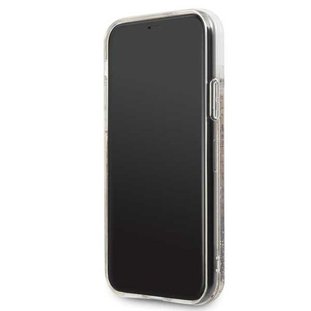 Guess Liquid Glitter Hearts - Coque iPhone 11 (Or)