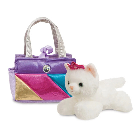 Fancy Pals – Plush Princess Cat with Pink Crown in Rainbow Bag 20 cm Eco-Friendly