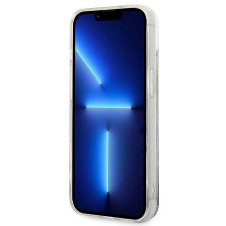Karl Lagerfeld Monogram Liquid Glitter - Hülle für iPhone 14 (Silber)