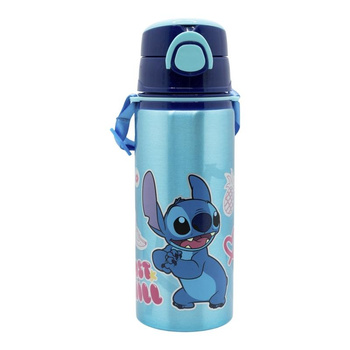 Disney Stitch - Bouteille en aluminium avec paille et sangle 730 ml