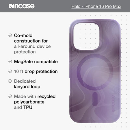 Incase Halo Case MagSafe - Coque pour iPhone 16 Pro Max (Oil Slick Ocean)