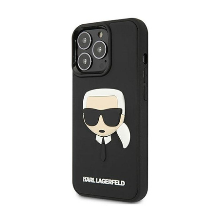 Karl Lagerfeld 3D gumové pouzdro Karl`s Head - iPhone 13 Pro Max (černé)