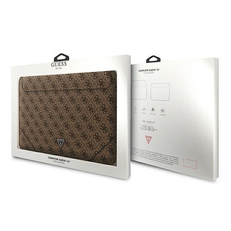 Guess 4G Uptown Triangle Logo Sleeve - pouzdro na 16" notebook (hnědé)