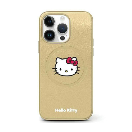 Hello Kitty Leather Kitty Head MagSafe - pouzdro pro iPhone 14 (zlaté)