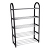 Alpina - Shoe Rack / Shelf / Stand 5-Tier 50x20x77 cm (Silver / Black)