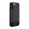 Guess 4G Bottom Stripe Metall Logo Kollektion - iPhone 15 Pro Max Tasche (grau)
