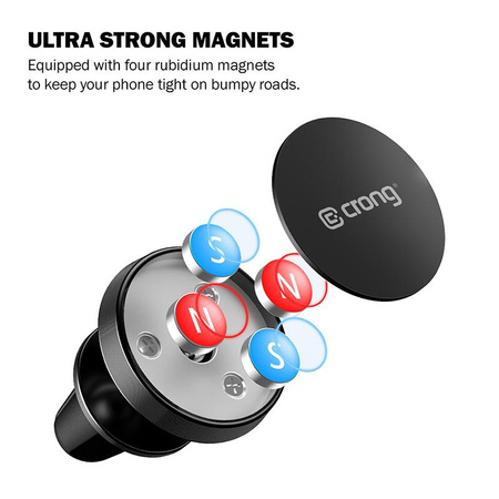 Crong Magnetic Smart Car Holder - Magnetic car holder for phone (black)