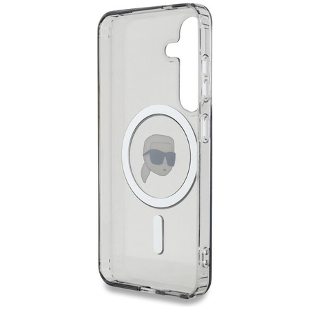 Karl Lagerfeld Button Karl Head Printed Logo MagSafe - Étui pour Samsung Galaxy S25 (noir)