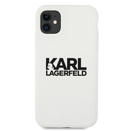 Karl Lagerfeld Silicone Stack Logo - pouzdro pro iPhone 11 (bílé)