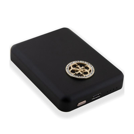Guess 4G Strassed Metal Logo MagSafe - Power Bank inductive 5000 mAh 15W MagSafe (black)