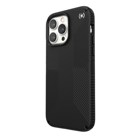 Speck Presidio2 Grip - Coque antidérapante pour iPhone 14 Pro Max (Noir / Noir / Blanc)
