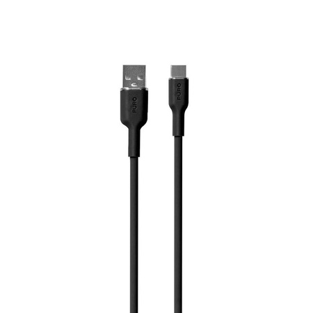 PURO ICON Soft Cable - USB-A auf USB-C Kabel 1,5 m (Schwarz)