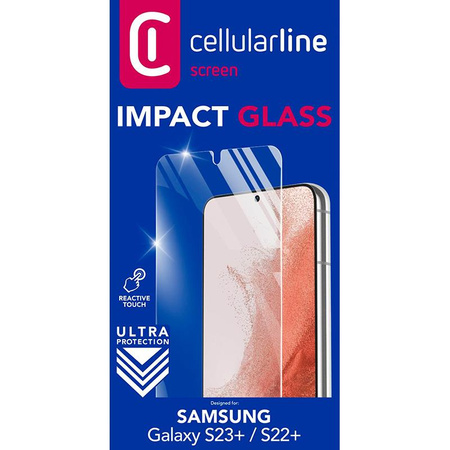 Cellularline Impact Glass - Tempered protective glass for Samsung Galaxy S23+ / S22+