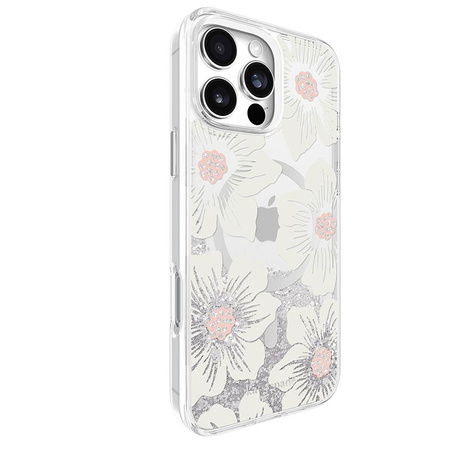 Kate Spade New York Liquid Glitter MagSafe - pouzdro pro iPhone 16 Pro Max (Hollyhock Floral)