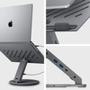 Spigen LD204H Laptop Stand Hub – Stojan na notebook s 6v1 Hubem (Space Grey)