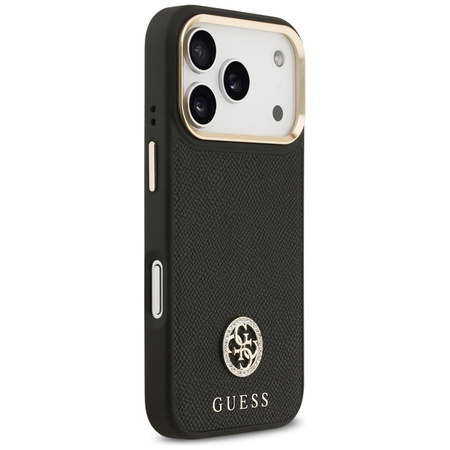 Guess Grained Strass Logo MagSafe - Hülle iPhone 17 Pro (schwarz)