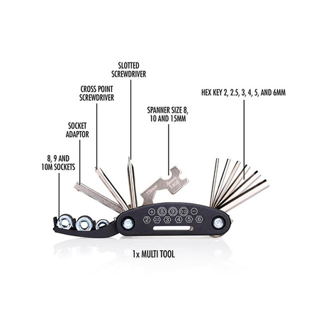 Bicycle Gear - Set d'outils pour vélo dans une valise 14 articles