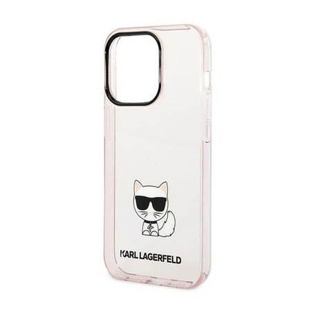 Karl Lagerfeld Choupette Body - pouzdro pro iPhone 14 Pro Max (růžové)