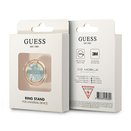 Guess Ring Stand Flower - Magnetický držák na prst pro telefon (zelený)