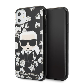 Karl Lagerfeld Iconic Karl Flower - pouzdro pro iPhone 11 (černé)
