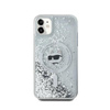 Karl Lagerfeld Liquid Glitter Choupette Head MagSafe - iPhone 11 Case (Transparent)