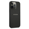 Guess Saffiano fém logós csíkok - iPhone 13 Pro tok (fekete)
