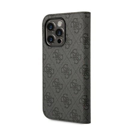Guess 4G Metal Camera Outline Booktype Case - Coque pour iPhone 14 Pro (noir)