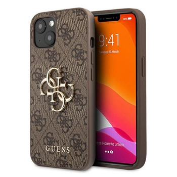 Guess 4G Big Metal Logo - Coque pour iPhone 13 mini (marron)