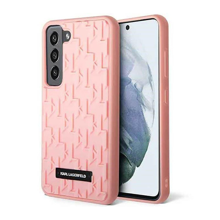 Karl Lagerfeld Monogramm 3D-Muster - Samsung Galaxy S23 Tasche (rosa)