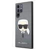 Karl Lagerfeld Saffiano Ikonik Karl`s Head - Samsung Galaxy S22 Ultra Tasche (silber)