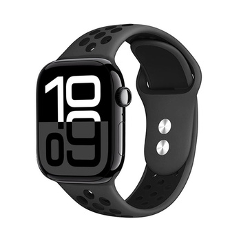 Crong Duo Sport - Cinturino per Apple Watch 38/40/41/42 mm (grigio/nero)