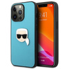 Karl Lagerfeld PU Leder Karl's Head Metall - iPhone 13 Pro Tasche (blau)