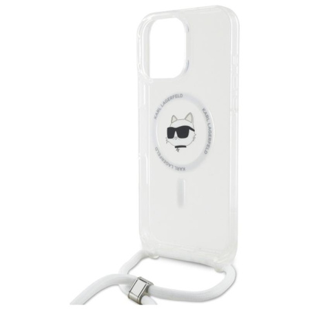 Karl Lagerfeld IML Choupette Head & Cord MagSafe - pouzdro pro iPhone 16 Pro (průhledné)