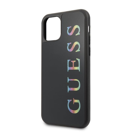 Guess Dupla rétegű csillám tok Logo többszínű - iPhone 11 Pro tok (fekete/többszínű)