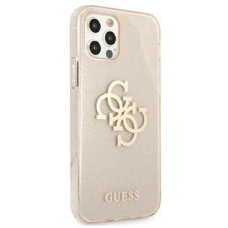 Pouzdro Guess Glitter 4G Big Logo - iPhone 12 / iPhone 12 Pro (zlaté)