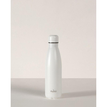 PURO ICON - Stainless Steel Thermal Bottle 500 ml (White) (Powder Coating)