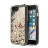 Guess Liquid Glitter Hearts - pouzdro pro iPhone SE 2020 / 8 / 7 (zlaté/červené)